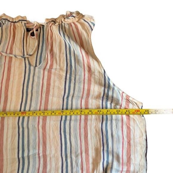 Torrid Ivory Striped Pullover Tank Top with Neck Tie Detail Size 4x 26 - Picture 8 of 9